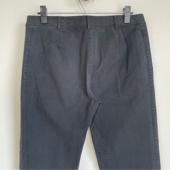 EILEEN FISHER Stretch Cotton Slim Ankle Pant in Graphite Black - S - Picture 4 of 8